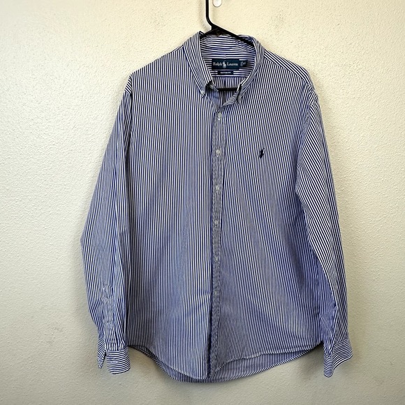 Ralph Lauren Other - VTG Ralph Lauren Custom Fit Button Down Shirt Mens XL Striped Long Sleeve Pony
